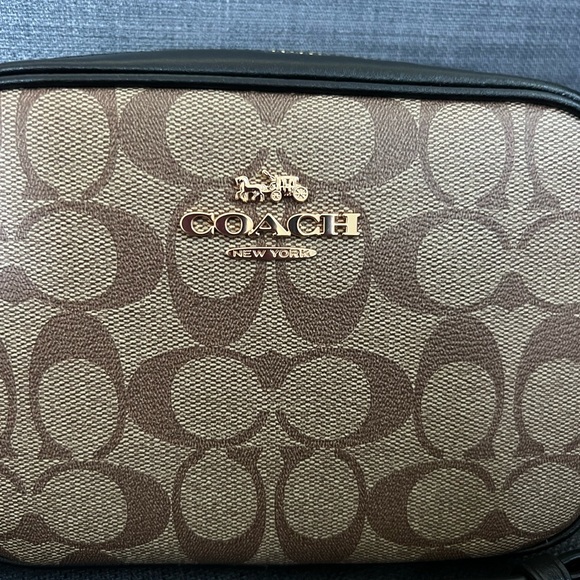 NWT COACH SIGNATURE JIMIE CAMERA CROSSBODY BAG CLUTCH COATED CANVAS & LEATHER - Picture 2 of 11